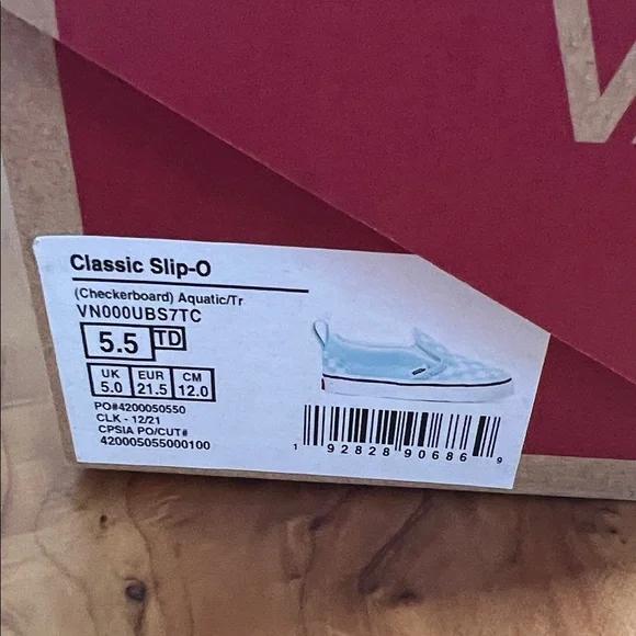 Vans Kids Classic SlipOn Blue Checker board - Picture 13 of 14